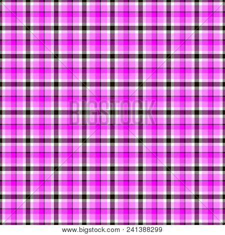 Pink And White Seamless Tartan Checkered Pattern Design