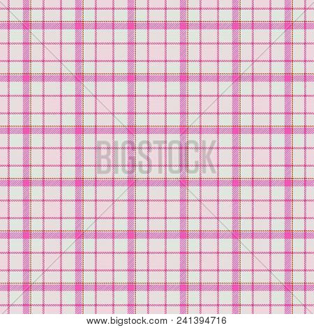 Pink White Simple Tartan Endless Repeating Pattern Background