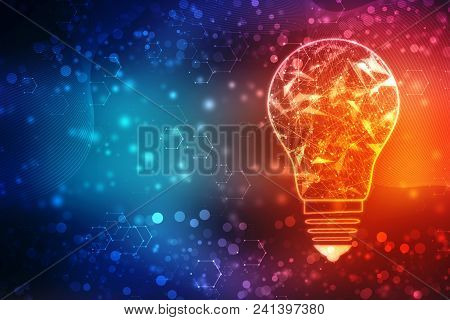 Bulb Future Technology, Innovation Background, Creative Idea Concept
