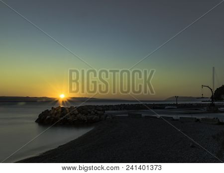 Croatian Sunset In Podgora, Makarska Riviera, Dalmatia, Croatia