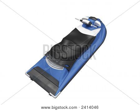 Jetski Blue Isolated Back View