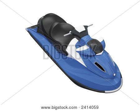Jetski Blue Isolated Front View