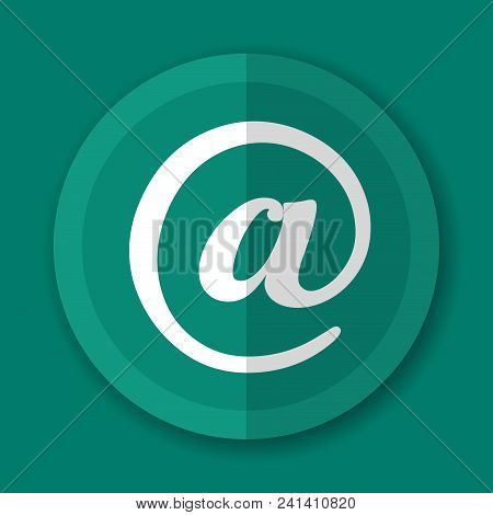 Illustration Of At Sign Green Icon Design