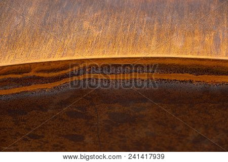 Heavily Rusted Lines On A Sharp Edged Metal Surface