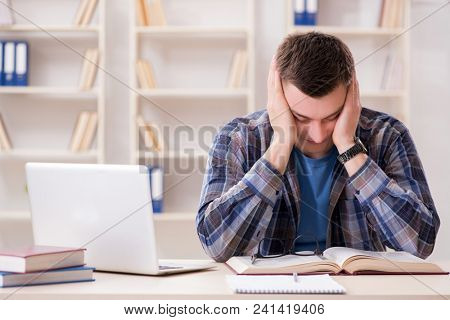 Young student studying over internet in telelearning concept