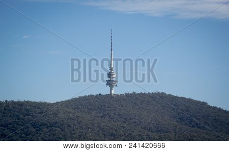 Telecommunications Tower On Black Mountain In Canberra, Act, Australia