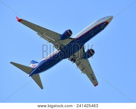 Sheremetyevo, Russia - May 09. 2018. Boeing 737 Of Airline Aeroflot