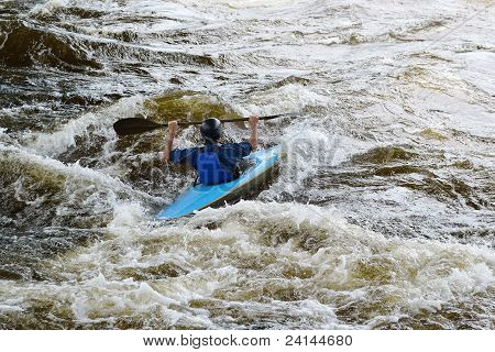 Kayaker river Vuoksi