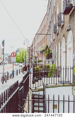 Dublin, Ireland - May 20th, 2018: Dublin City Centre Featuring Georgian Building In Harcourt Street