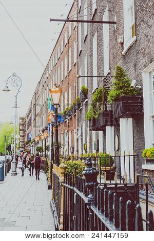 Dublin, Ireland - May 20th, 2018: Dublin City Centre Featuring Georgian Building In Harcourt Street