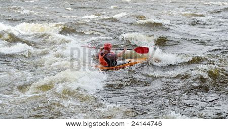 Kayaker river Vuoksi