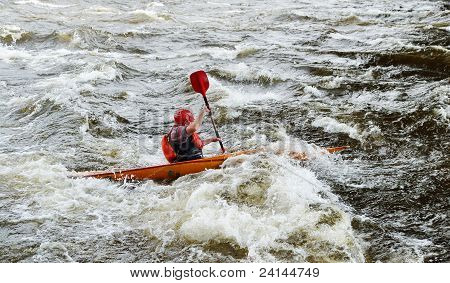 Kayaker river Vuoksi