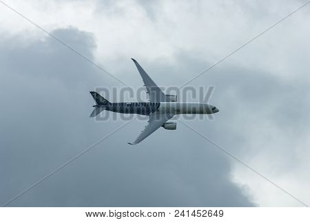 Berlin, Germany - April 26, 2018: Demonstration Flight Of The Wide-body Jet Airliner Airbus A350 Xwb