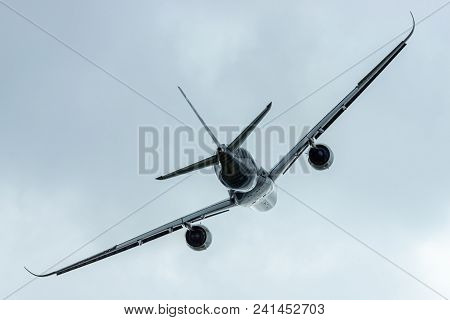Berlin, Germany - April 26, 2018: Demonstration Flight Of The Wide-body Jet Airliner Airbus A350 Xwb