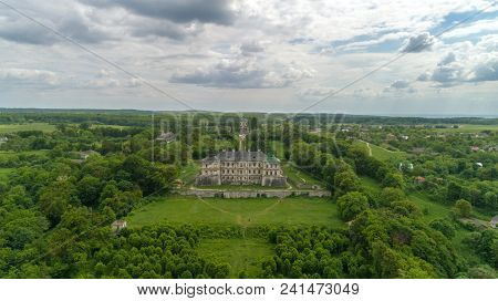 Pidhirtsi Castle. View Of The Castle From The Height Of Bird Flight.
