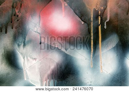 Abstract Colorful Painted Texture On The Wall. Background For Design.