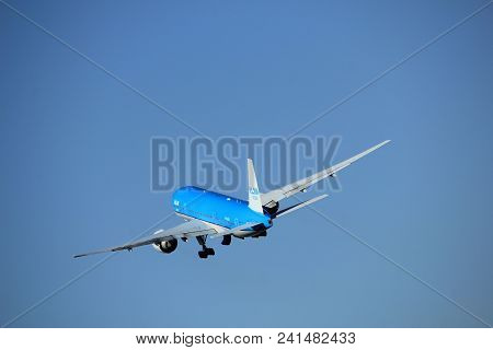 Amsterdam The Netherlands - May 3rd 2018: Ph-bqn Klm Royal Dutch Airlines Boeing 777-200 Takeoff Fro