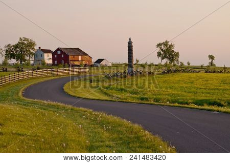 Gettysburg, Pennsylvania 5-15-2018 Sickles Avenue Leading To The Klingle Farm Where Heavy Fighting O