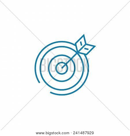 Playing Darts Line Icon, Vector Illustration. Playing Darts Linear Concept Sign.