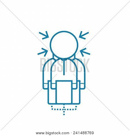 Pressure Of Circumstances Line Icon, Vector Illustration. Pressure Of Circumstances Linear Concept S