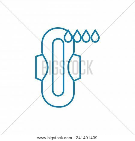 Sanitary Pads Line Icon, Vector Illustration. Sanitary Pads Linear Concept Sign.