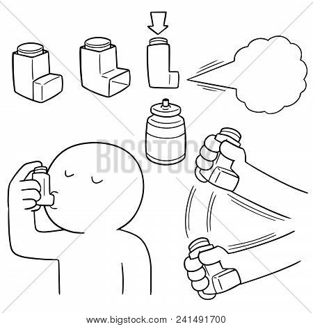 Vector Set Of Inhalation Medicines Hand Drawn Cartoon