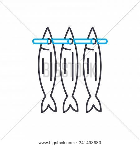 Stockfish Line Icon, Vector Illustration. Stockfish Linear Concept Sign.