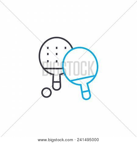 Table Tennis Line Icon, Vector Illustration. Table Tennis Linear Concept Sign.