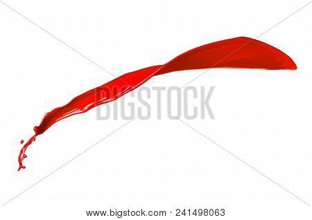 Red Paint Splash Isolated On White Background