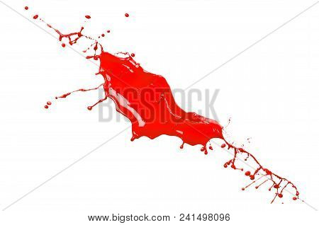 Red Paint Splash Isolated On White Background