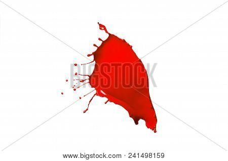 Red Paint Splash Isolated On White Background