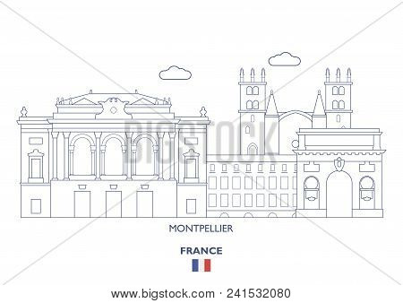 Montpellier Linear City Skyline, France. Famous Places