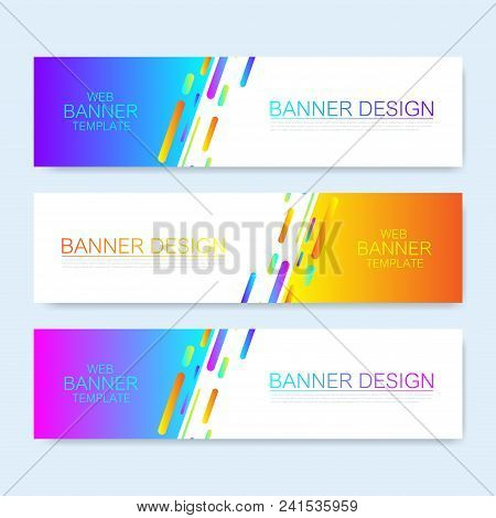 Modern Abstract Vector Web Banner Template. Colorful Web Design Elements. Abstract Geometric Backgro