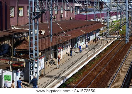 Skhodnya, Russia - May 09. 2018. View Of The Railway Station From Above