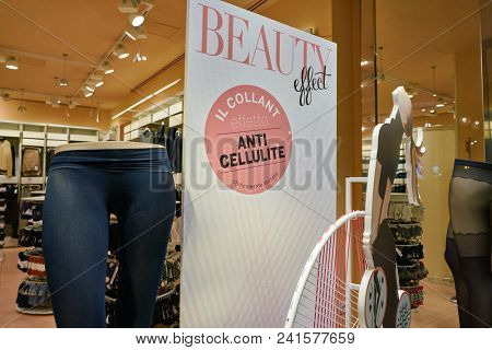 MILAN, ITALY - CIRCA NOVEMBER, 2018: display window at Goldenpoint store in Milan.