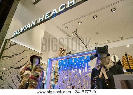 MILAN, ITALY - CIRCA NOVEMBER, 2018: shop window display of clothing at Silvian Heach store in Milan, Italy.