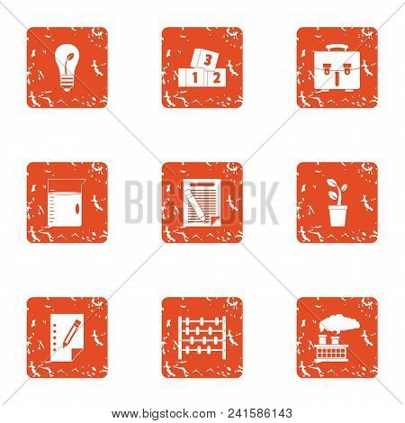 Monetary Ecology Icons Set. Grunge Set Of 9 Monetary Ecology Vector Icons For Web Isolated On White 