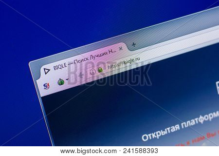 Ryazan, Russia - May 20, 2018: Homepage Of Biqle Website On The Display Of Pc, Url - Biqle.ru