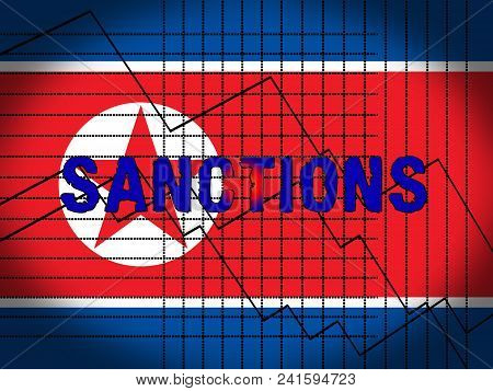 American Trade Sanctions Against North Korea 3D Illustration