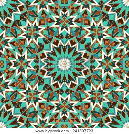 Morrocan Seamless Mosaic Pattern. Arabic Abstract Background
