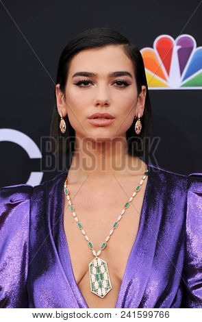 Dua Lipa at the 2018 Billboard Music Awards held at the MGM Grand Garden Arena in Las Vegas, USA on May 20, 2018.