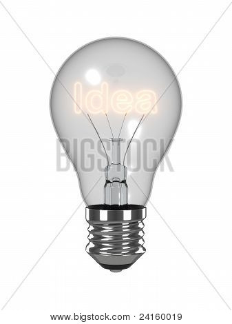 想法的灯泡。在白色背景上孤立