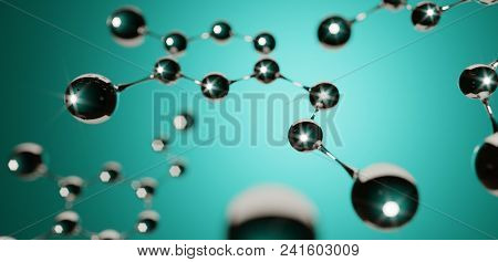 3d Illustration. Model Of Dopamine Molecule, Hormone Of Happiness.