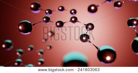 3d Illustration. Model Of Dopamine Molecule, Hormone Of Happiness.