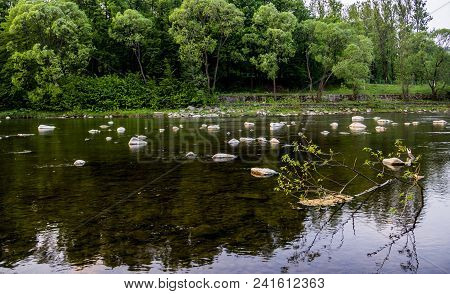 Opir River In The Carpathian National Park Skolevski Beskidy, Lviv Region Of Western Ukraine