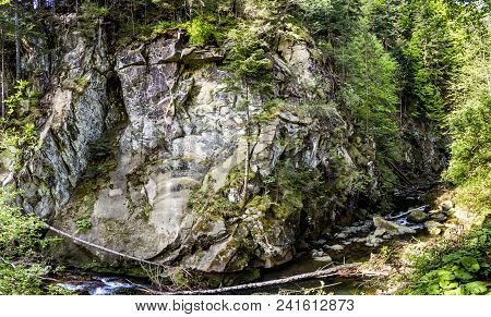 View Of Kamianka River (a Right Tributary Of The Opir River) Near The Kamianetskyi Waterfall, Nation