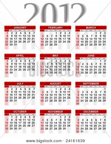 Calendar for 2012