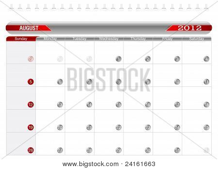 Planning Calendar - August2012