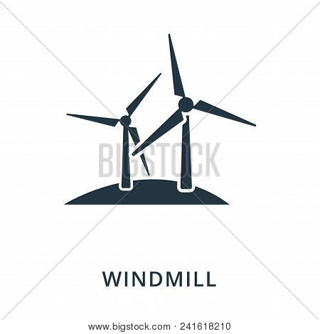 Windmill Icon. Flat Style Icon Design. Ui. Illustration Of Windmill Icon. Pictogram Isolated On Whit