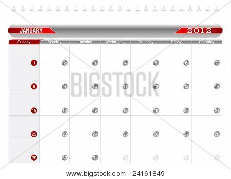 Planning Calendar -January 2012